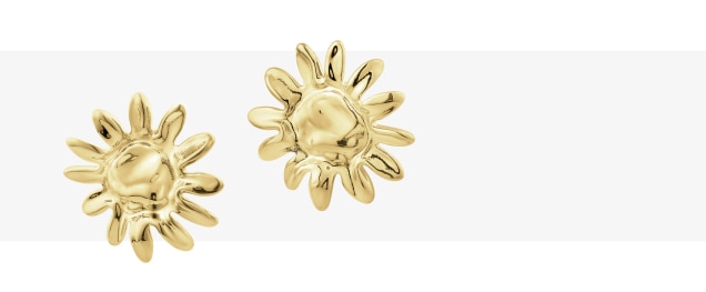Pozłacane kolczyki z motywem słońca