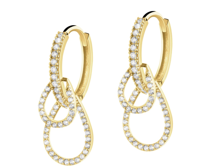 Złote kolczyki z cyrkoniami