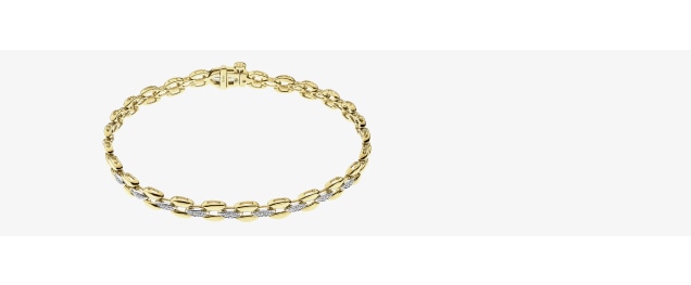 Bransoletka z żółtego złota z diamentami