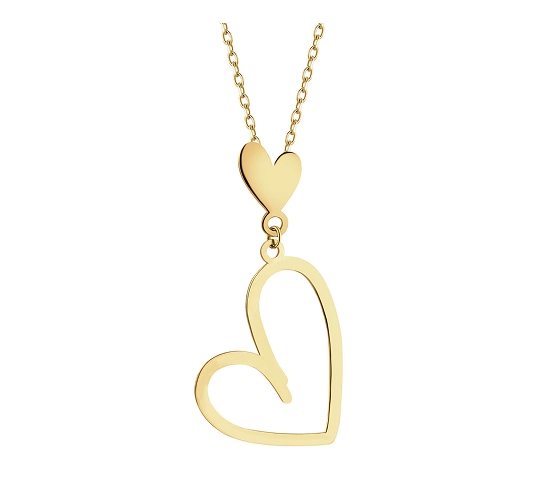 Naszyjnik srebrny - serca