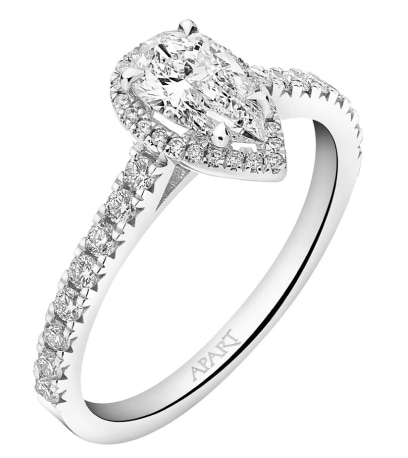 Pierścionek z białego złota z diamentami