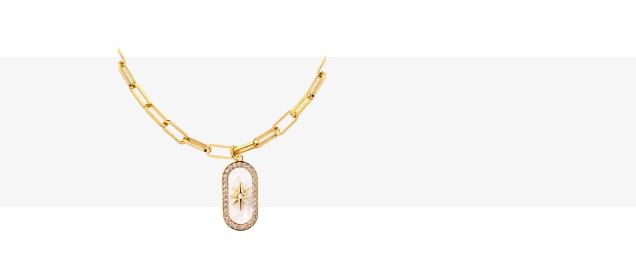 Naszyjnik z mosiądzu pozłacany z masą perłową