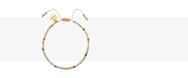 Bransoletka z mosiądzu pozłacana ze szklanymi detalami