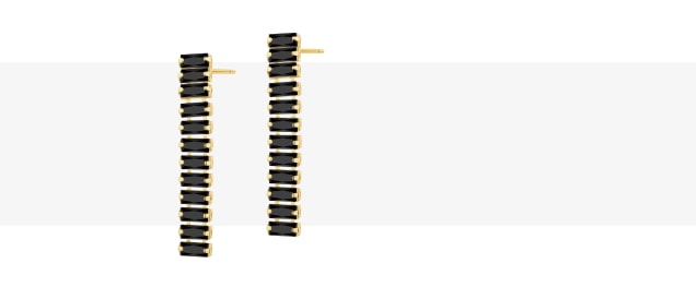 Kolczyki z mosiądzu pozłacane ze szklanymi detalami