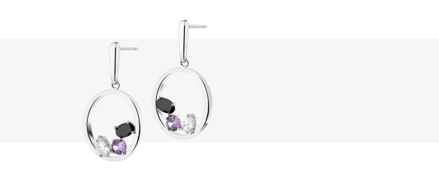 Kolczyki z mosiądzu z cyrkoniami