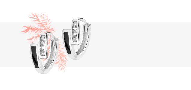 Kolczyki srebrne z cyrkoniami i onyksem