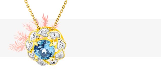 Kolekcja Vintage Zawieszka z żółtego złota z diamentami i topazem Sky Blue