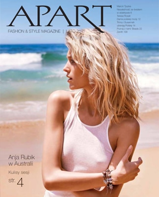 Magazyn Apart - na okładce Anja Rubik na plaży