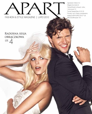 Magazyn Apart - na okładce Anja Rubik w sukni ślubnej, obok mężczyzna w garniturze