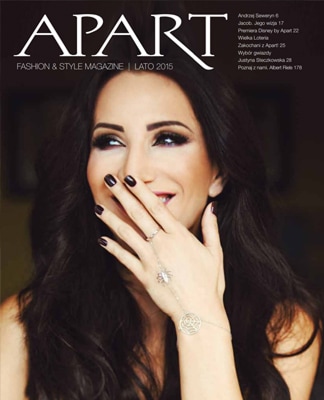Magazyn Apart - na okładce Justyna Steczkowska, na jej dłoni srebrna biżuteria