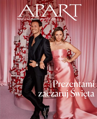 Magazyn Apart - na okładce Magdalena Boczarska i Mateusz Banasiuk na tle choinki z prezentów