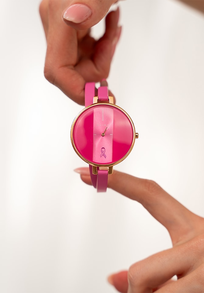 zegarek marki Elixa w różowej kolorystyce
