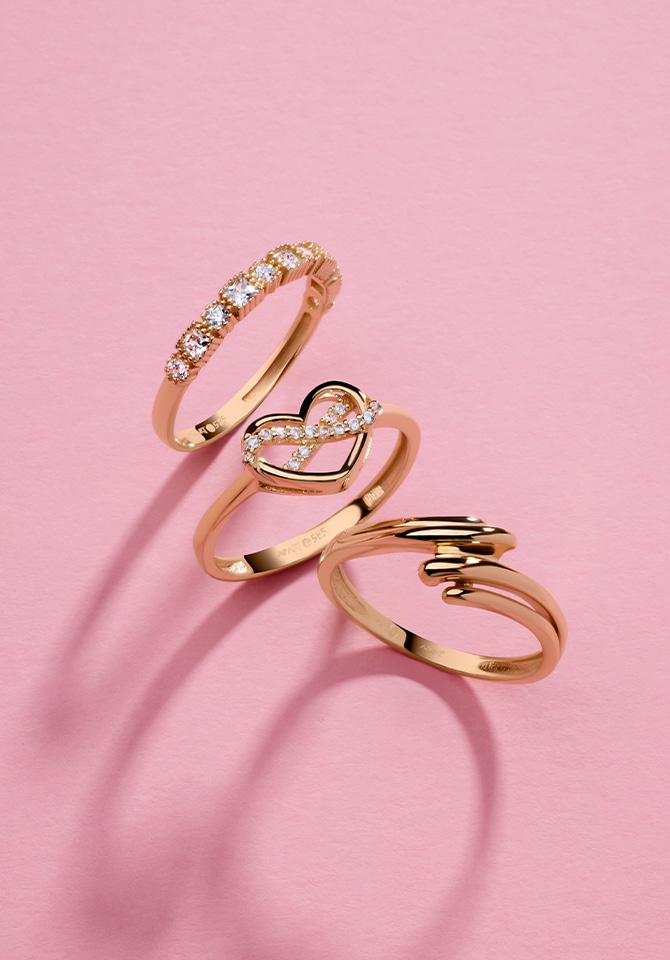 Złote pierścionki z cyrkoniami