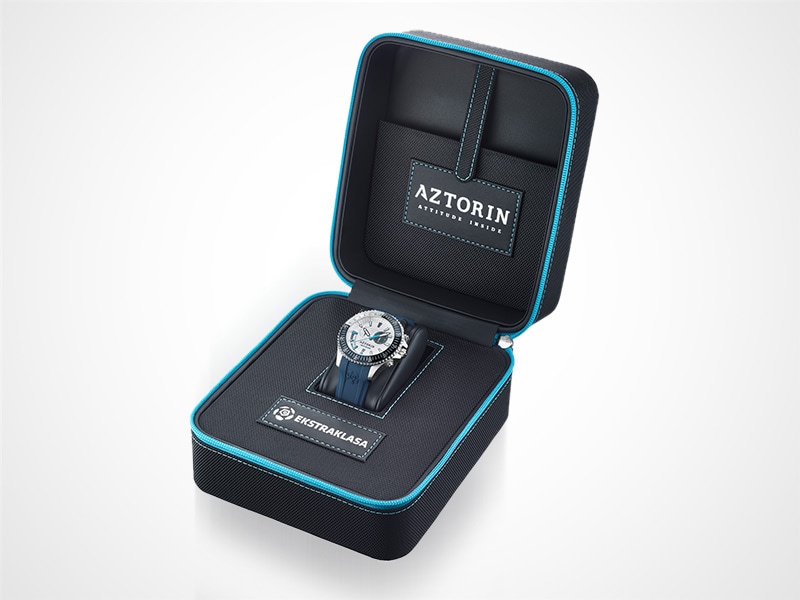 niebieski zegarek Aztorin Ekstraklasa A066.G319 w pudełku