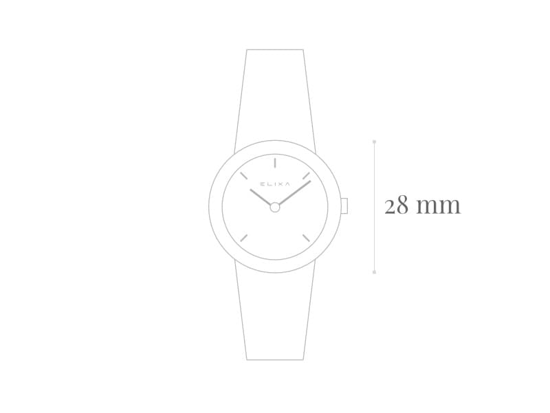 szkic zegarka Elixa E059-L181 z rozmiarem koperty