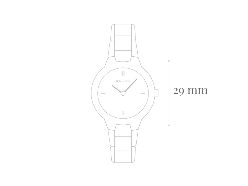 szkic zegarka Elixa E061-L186 z rozmiarem koperty