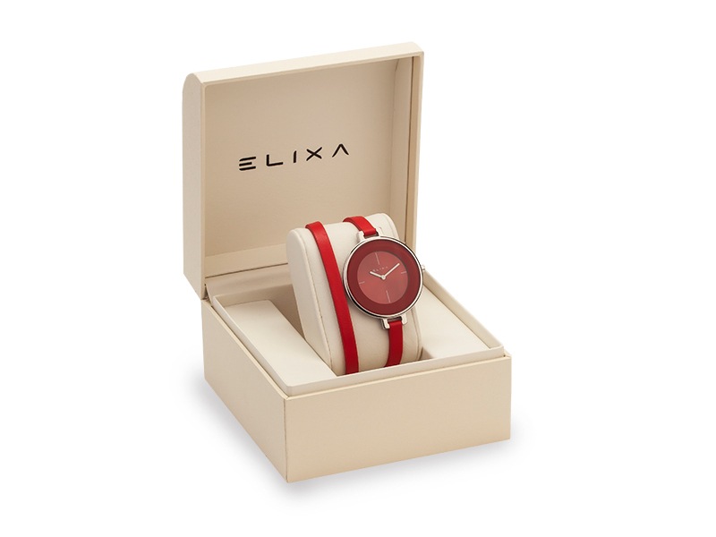 czerwony zegarek E063-L192 w pudełku