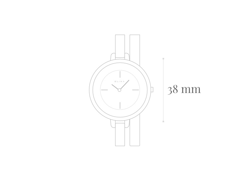 szkic zegarka E063-L194 z rozmiarem koperty