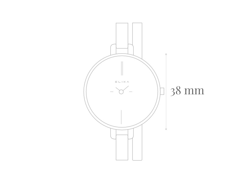szkic zegarka E069-L238 z wielkością koperty