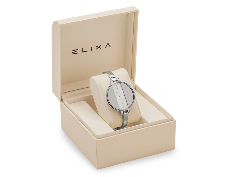 srebrny zegarek E069-L230 w pudełku