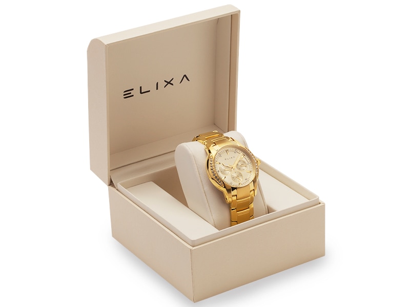 złoty zegarek E066-L213 w pudełku