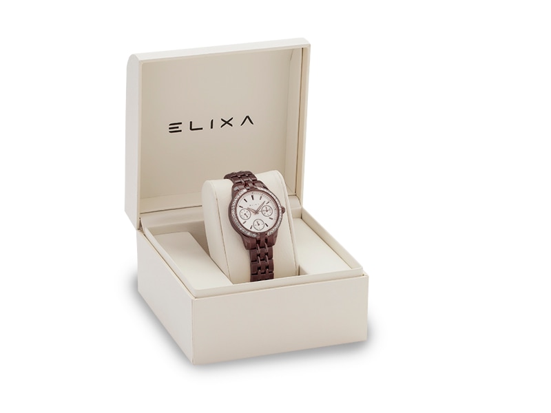 brązowy zegarek E053-L313 w pudełku
