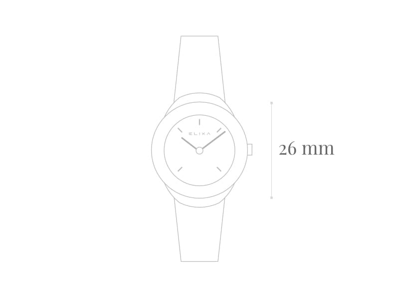 szkic zegarka E090-L341 z wielkością koperty