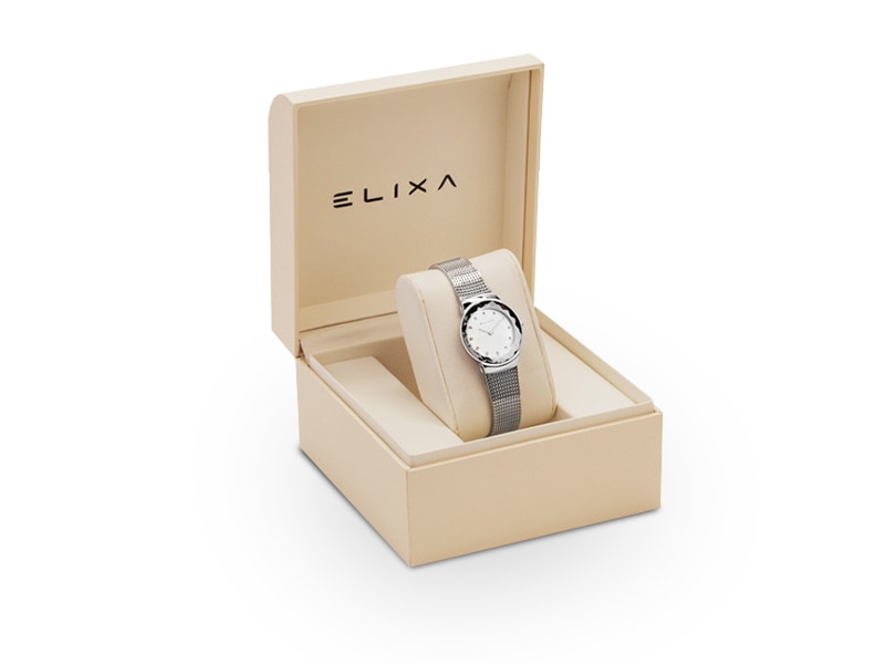 srebrny zegarek E090-L342 włożony do pudełka