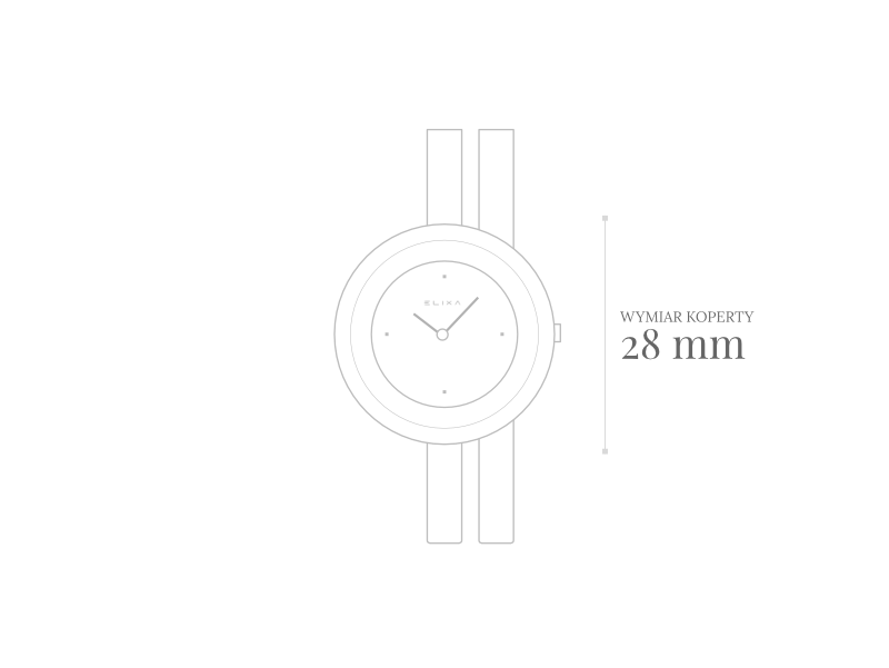 szkic zegarka E092-L347 z rozmiarem koperty