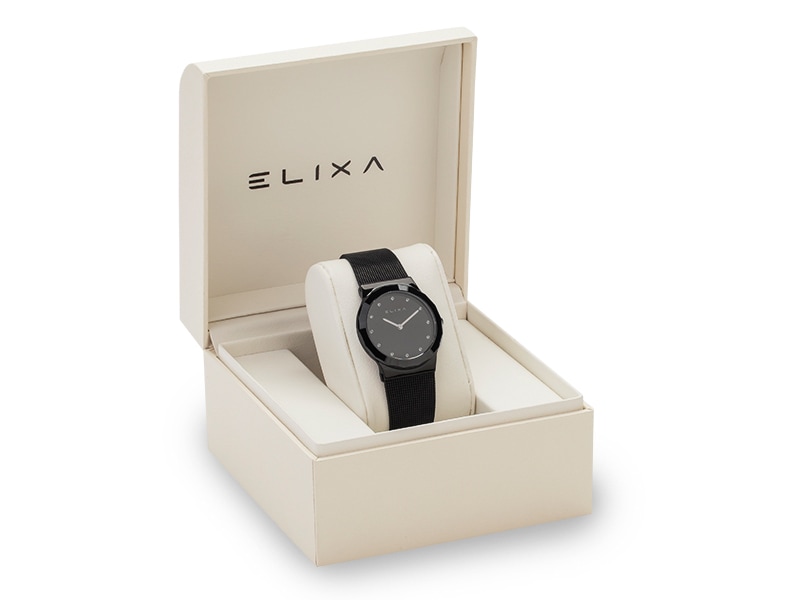 czarny zegarek E101-L397 w pudełku