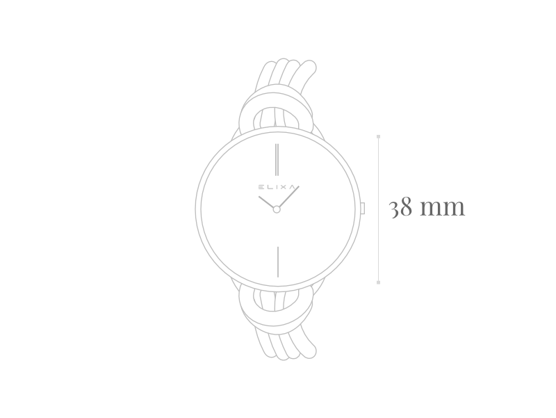 szkic zegarka E096-L367-K1 z rozmiarem koperty