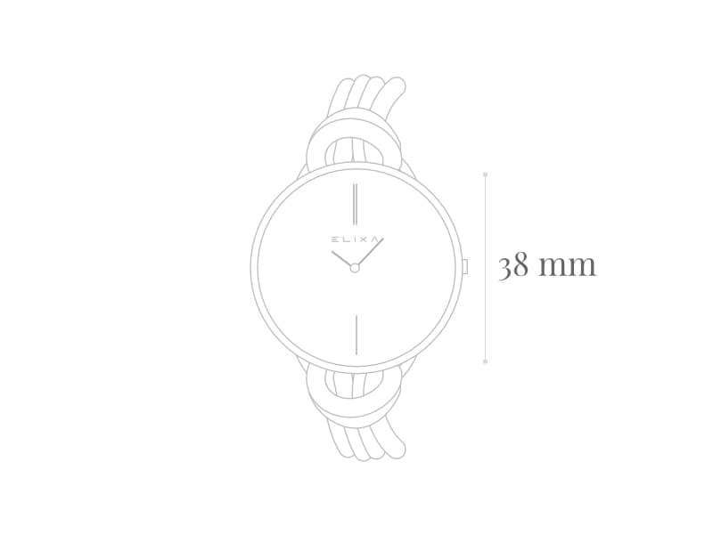 szkic zegarka E096-L372-K1 z wymiarem koperty