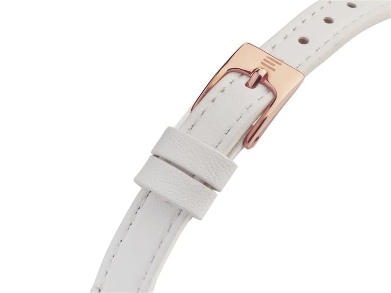 biały skórzany pasek zegarka E096-L373-K1
