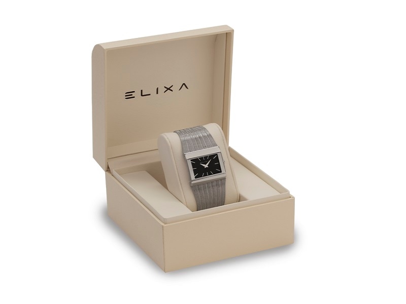 srebrny zegarek E099-L386 w pudełku