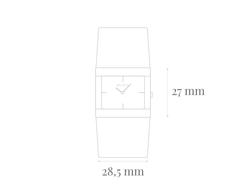szkic zegarka E099-L389 z rozmiarem koperty