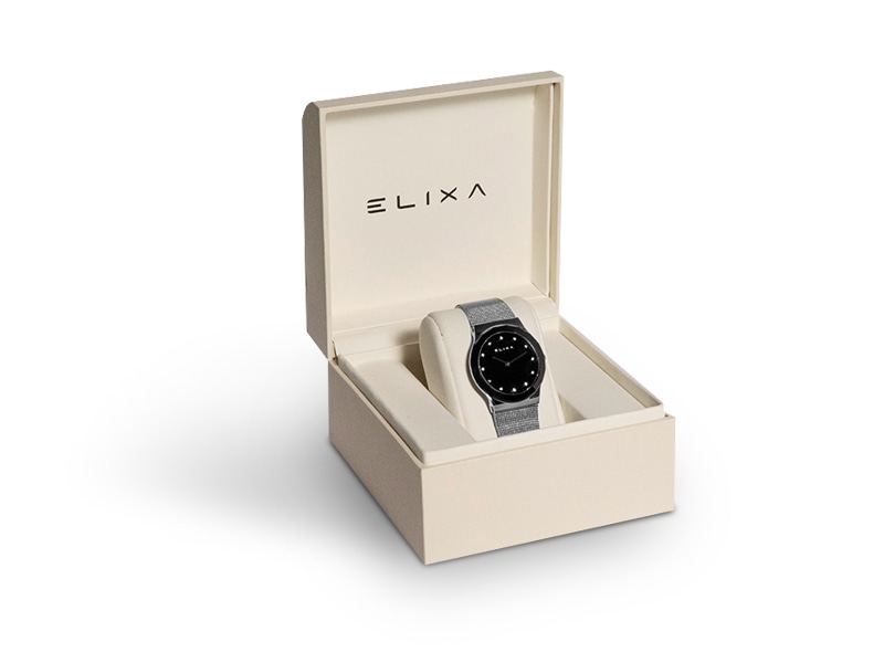 czarny zegarek E101-L396 w pudełku