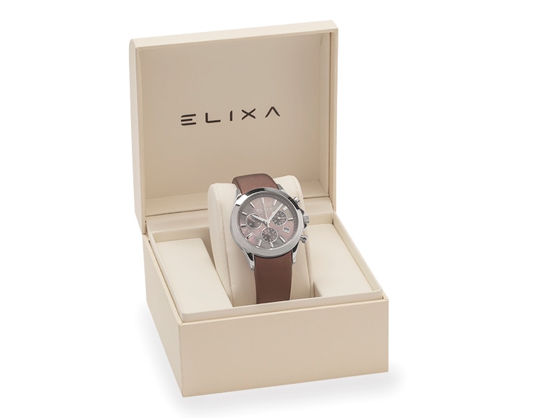 brązowy zegarek E079-L314 w pudełku