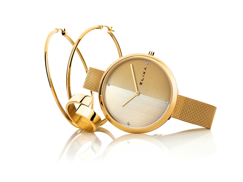 złoty zegarek E106-L425