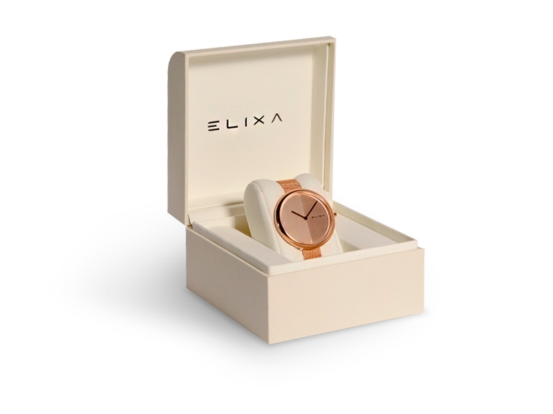 różowy pozłacany zegarek E106-L426 w pudełku