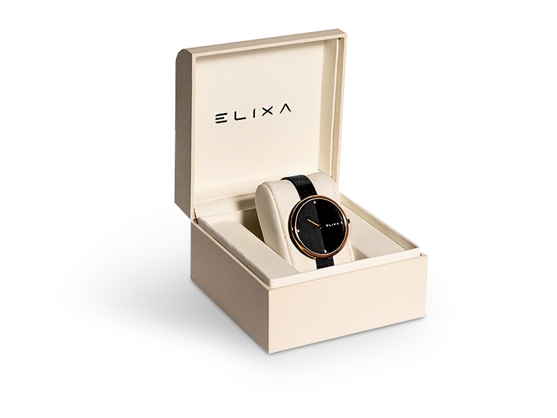 czarny zegarek E106-L427 w pudełku
