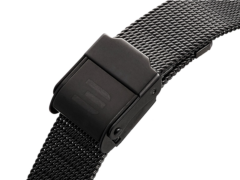 stalowa czarna bransolea zegarka E106-L427