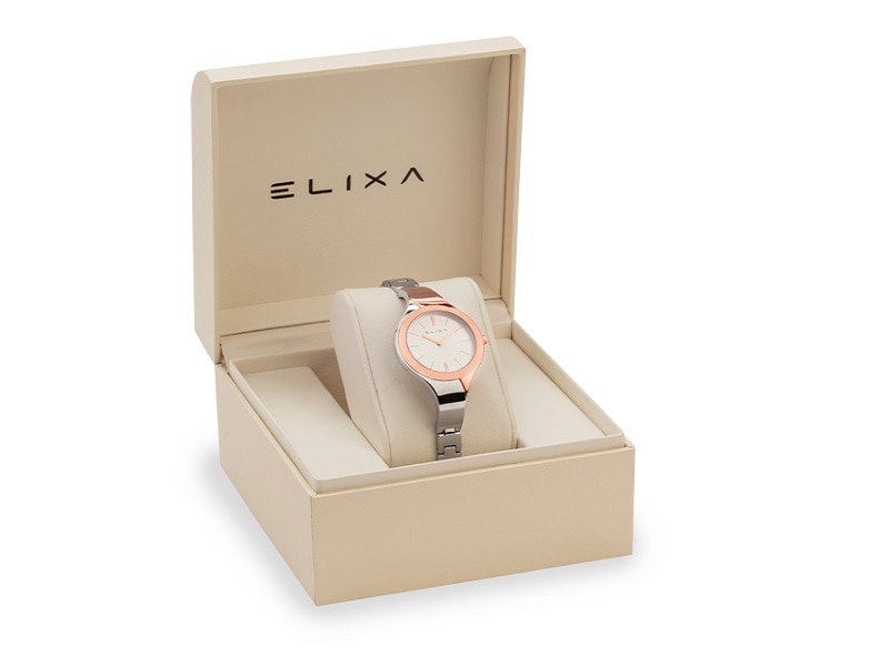 różowy pozłacany zegarek E112-L451 w pudełku