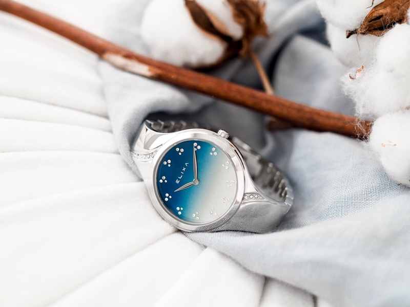 srebrny zegarek E118-L479