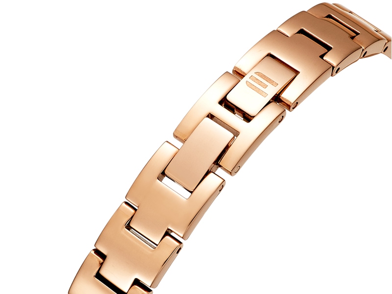 różowa pozłacana stalowa bransoleta zegarka E118-L482
