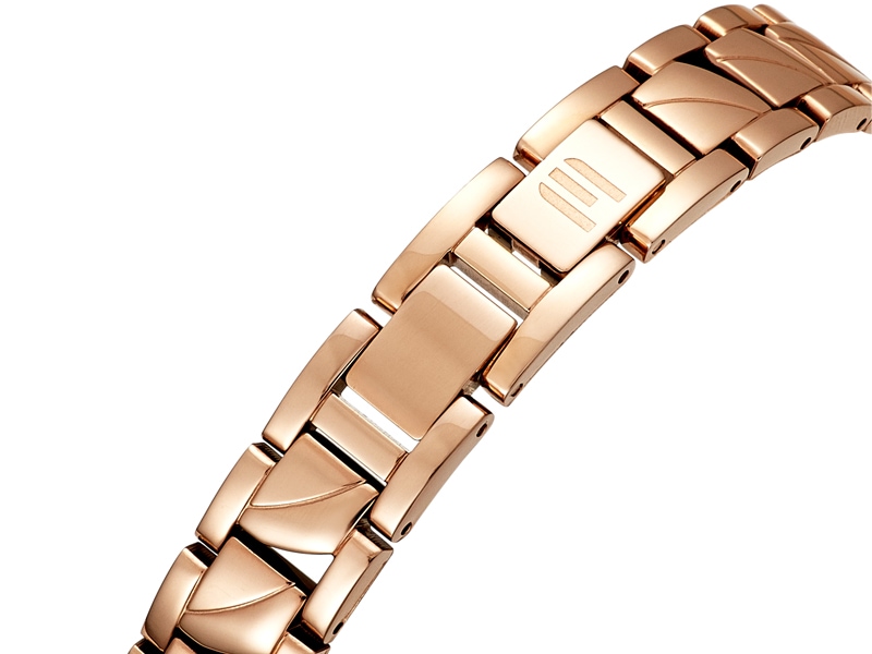 stalowa bransoleta w kolorze pozłacanego złota zegarka E119-L485