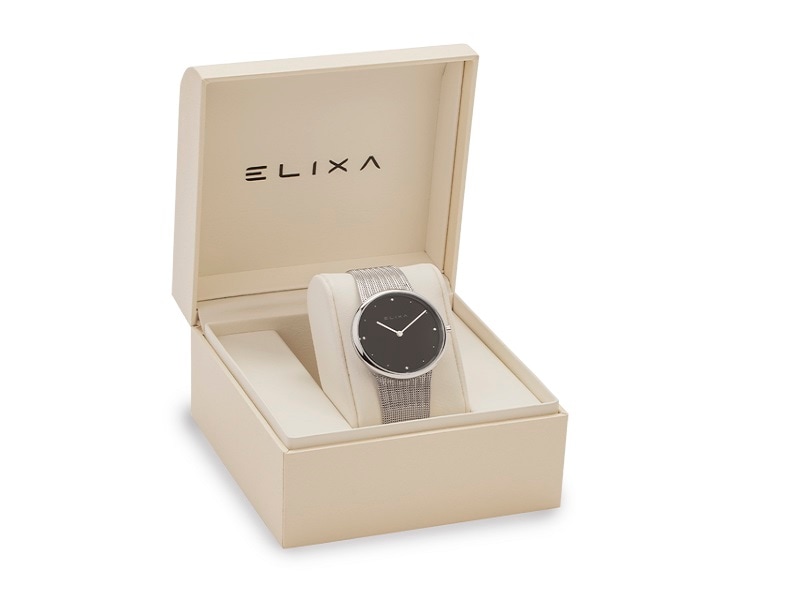 srebrny zegarek E122-L496 w pudełku