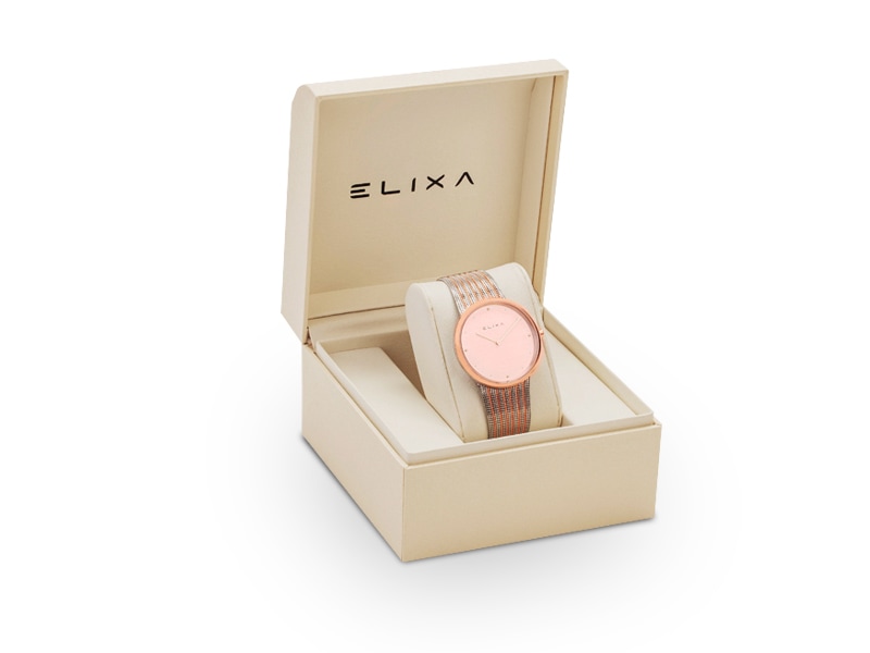 różowy pozłacany zegarek E122-L499 w pudełku