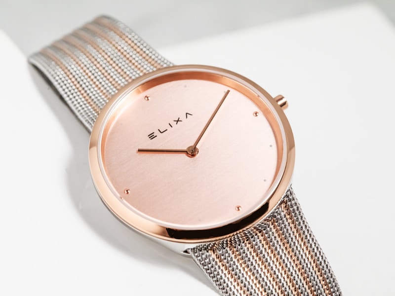 różowy pozłacany zegarek E122-L499