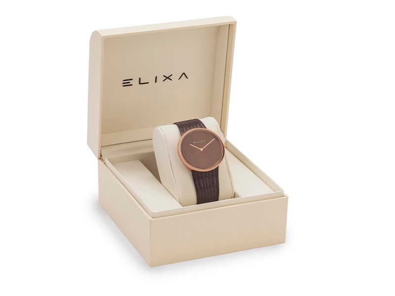 brązowy zegarek E122-L502 w pudełku