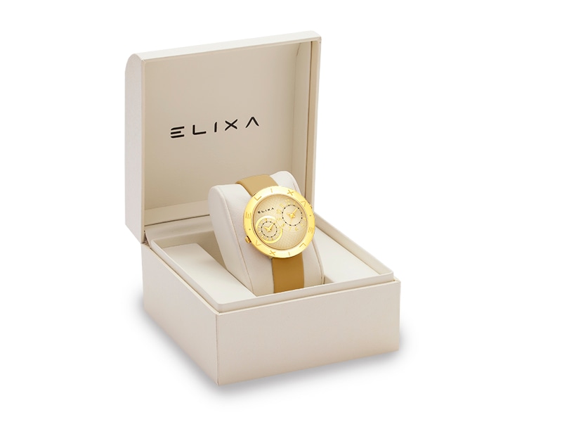 złoty zegarek E123-L505 w pudełku
